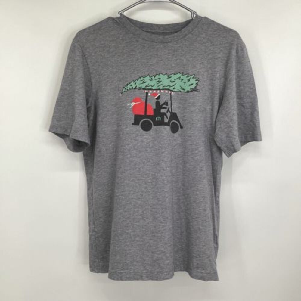 Men's Travis Mathew ‎ Golf Cart Christmas Tree Short Sleeved Tee Gray small
